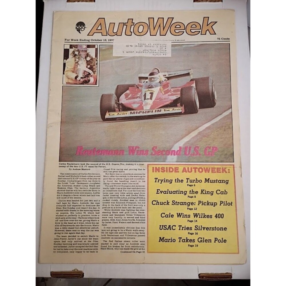 AutoWeek Magazine - October 13, 1978